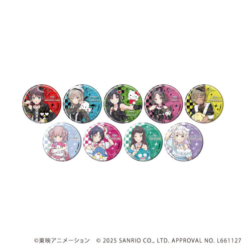『ガールズバンドクライ×サンリオキャラクターズ』ホログラム缶バッジ(57mm)01/コンプリートセット(全9種) 等身デザイン(コラボイラスト)